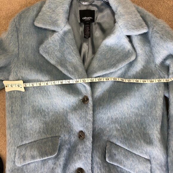 Light Blue Wool and Alpaca blend coat Woman's Size Large - Picture 4 of 5